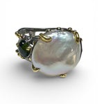 Barok İnci 925 Ayar Gümüş EL işi Özel Tasarım Yüzük