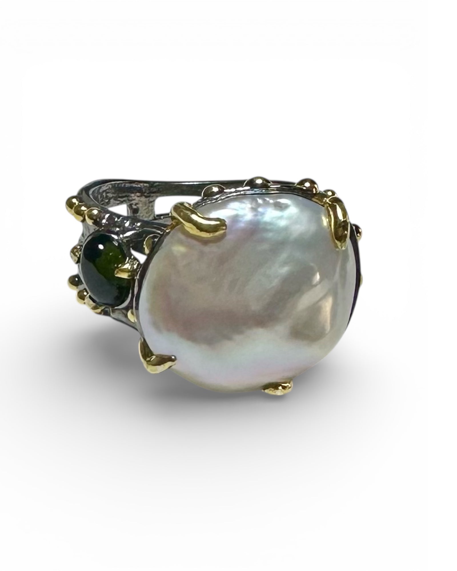 Barok İnci 925 Ayar Gümüş EL işi Özel Tasarım Yüzük