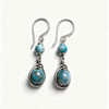 Apatite Natural Stone Silver Wire Wrap Earrings