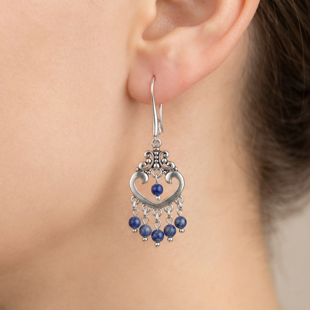 Lapis Doğal Taş Küpe