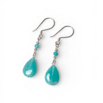 Amazonit Doğal Taş 925 Ayar Gümüş Küpe