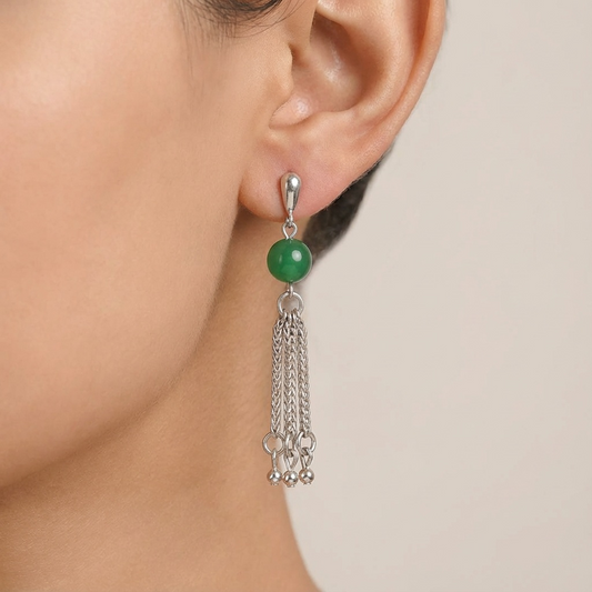 Aventurin Doğal Taş Zincir Küpe