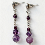 Ametist Doğal Taş Küpe