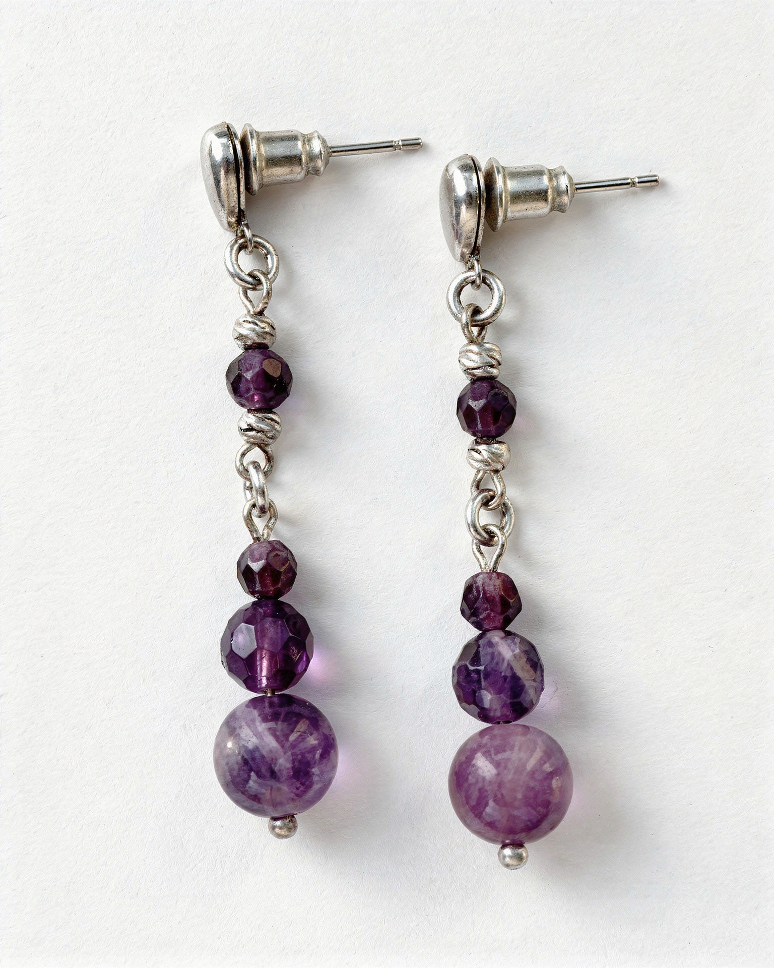 Ametist Doğal Taş Küpe