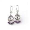 Amethyst Natural Stone Retro Ethnic Silver Plated Earrings