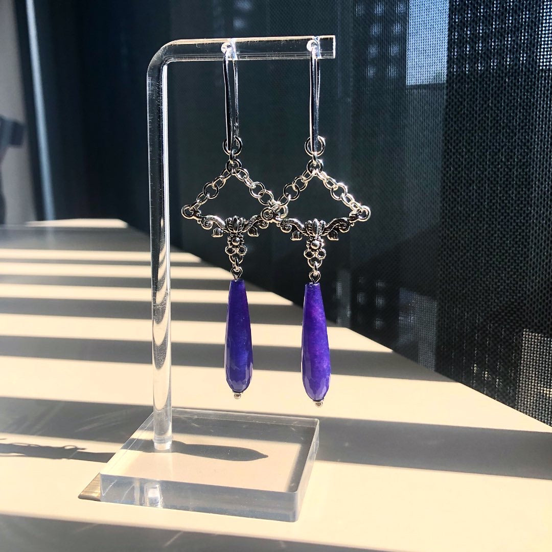 Renkli Ceyt Doğal Taş Küpe