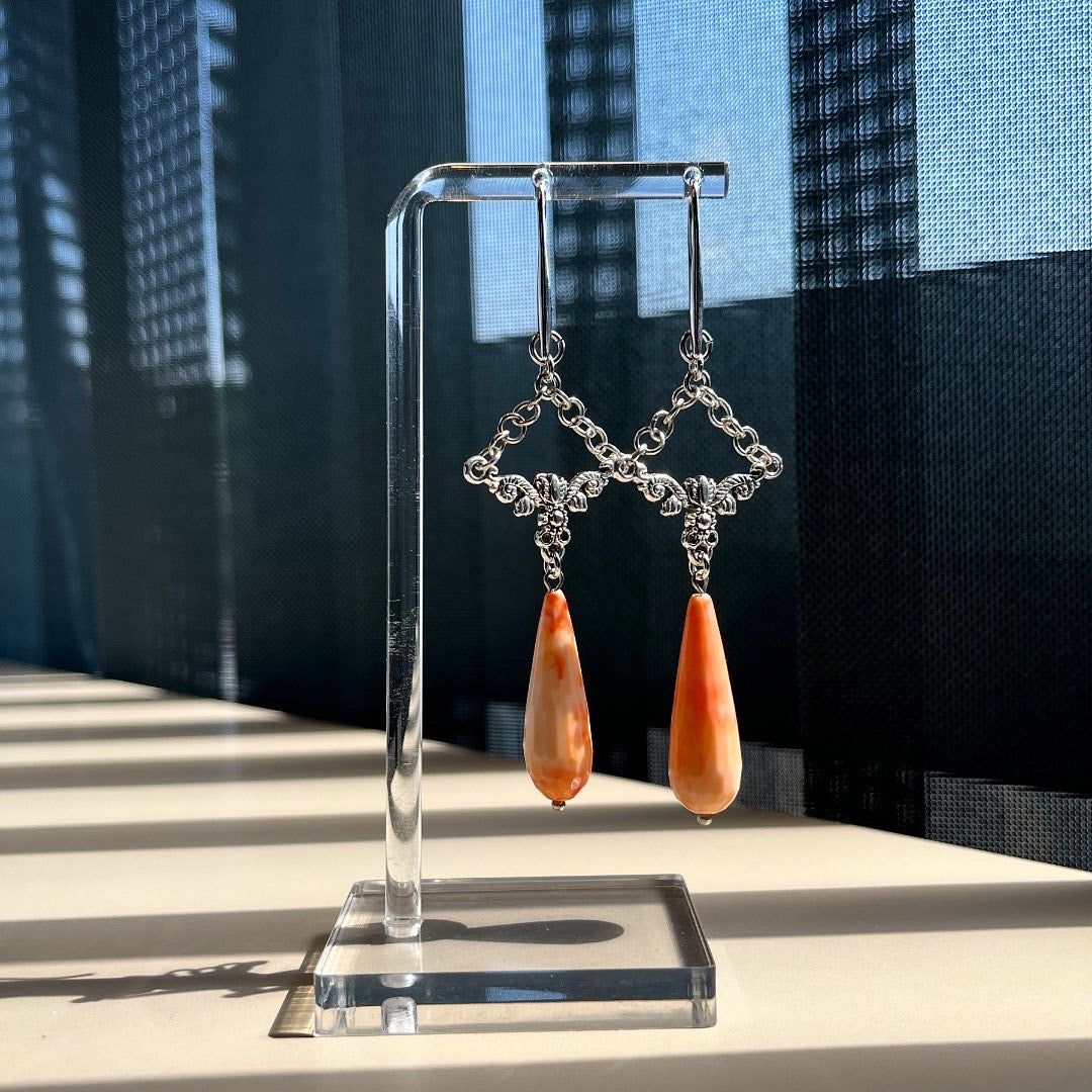 Renkli Ceyt Doğal Taş Küpe