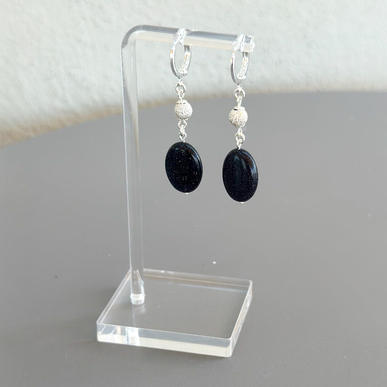 Mavi Yıldız Doğal Taş Gümüş Küpe