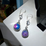 Silver Zircon Stone Agate Earrings