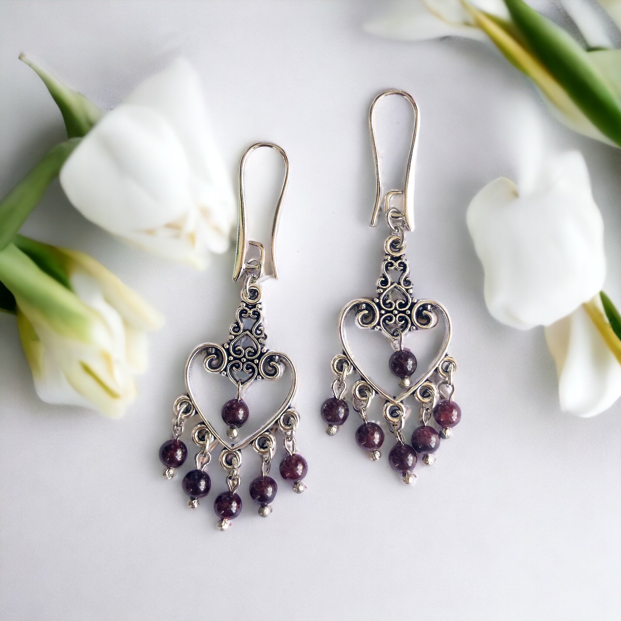 Garnet Natural Stone Earrings