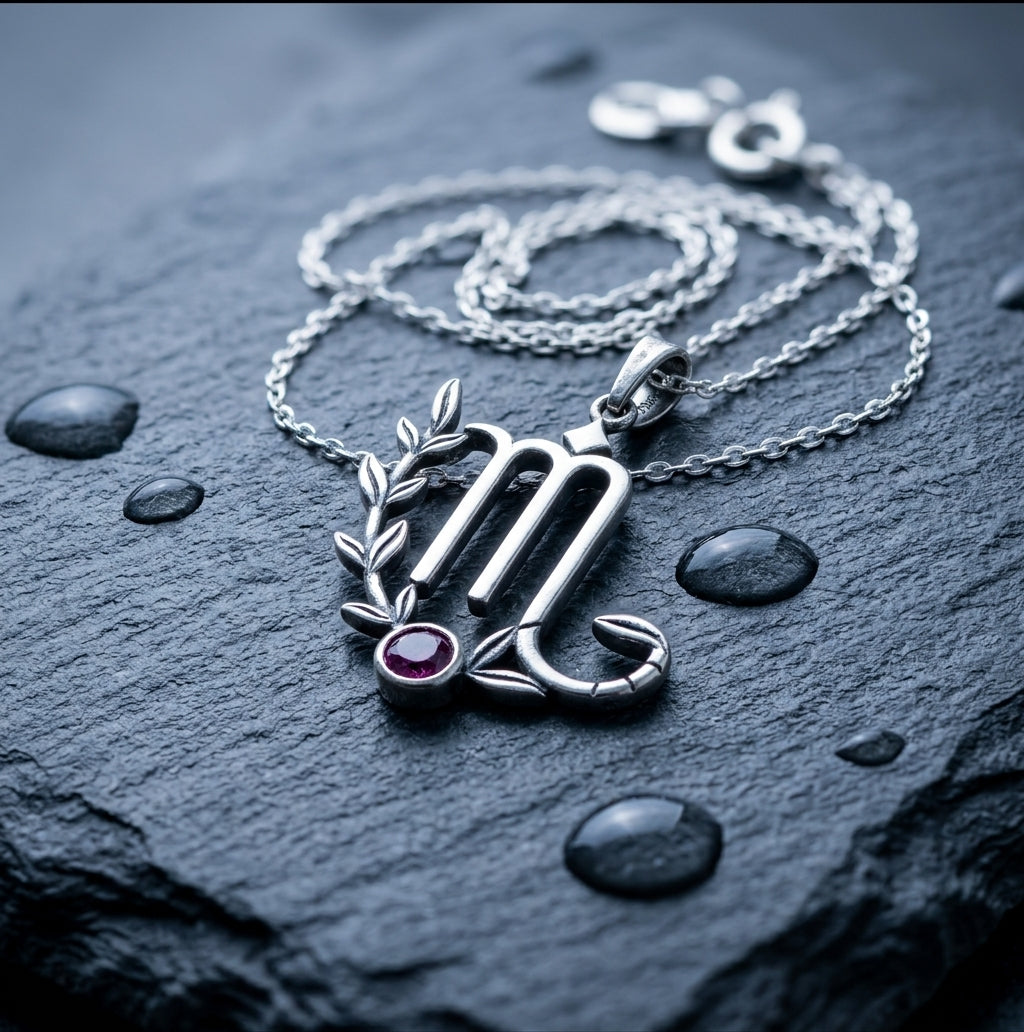 Akrep Burcu Kolyesi – Ruby Zirkon Taşlı