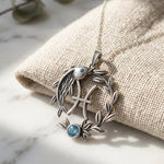 Balık Burcu Kolyesi – Aquamarine Zirkon Taşlı