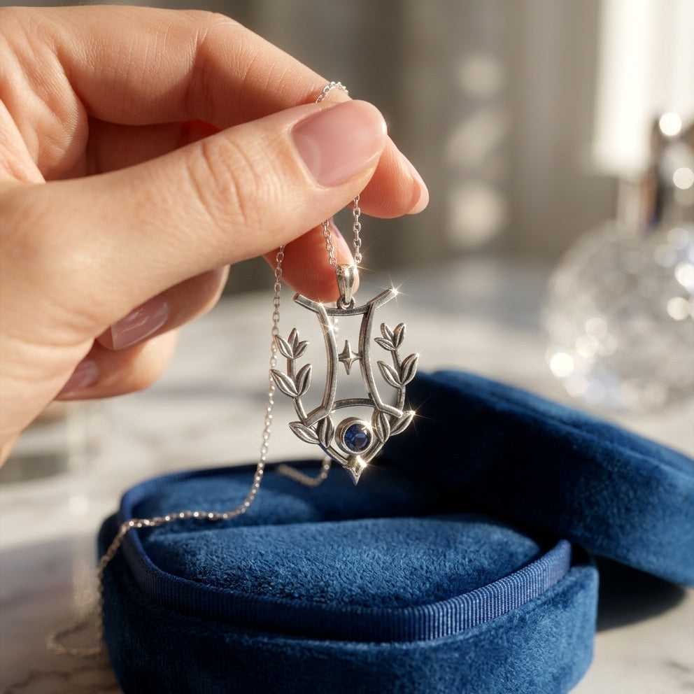 İkizler Burcu Kolyesi – Safir Zirkon Taşlı