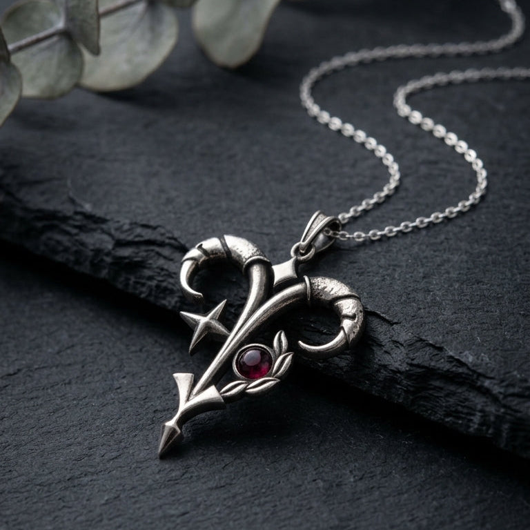 Koç Burcu Kolyesi – Garnet Taşlı