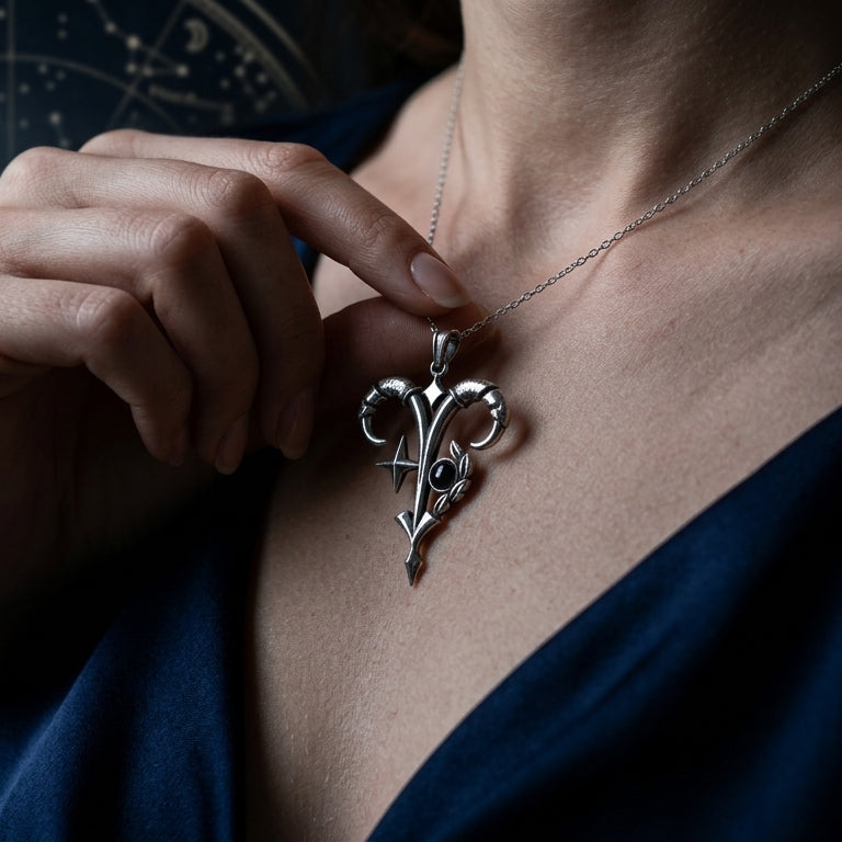 Koç Burcu Kolyesi – Garnet Taşlı